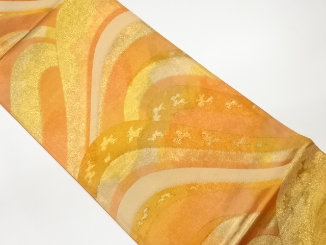 JAPANESE KIMONO / VINTAGE FUKURO OBI / WOVEN MOUNTAINS & ABSTRACT